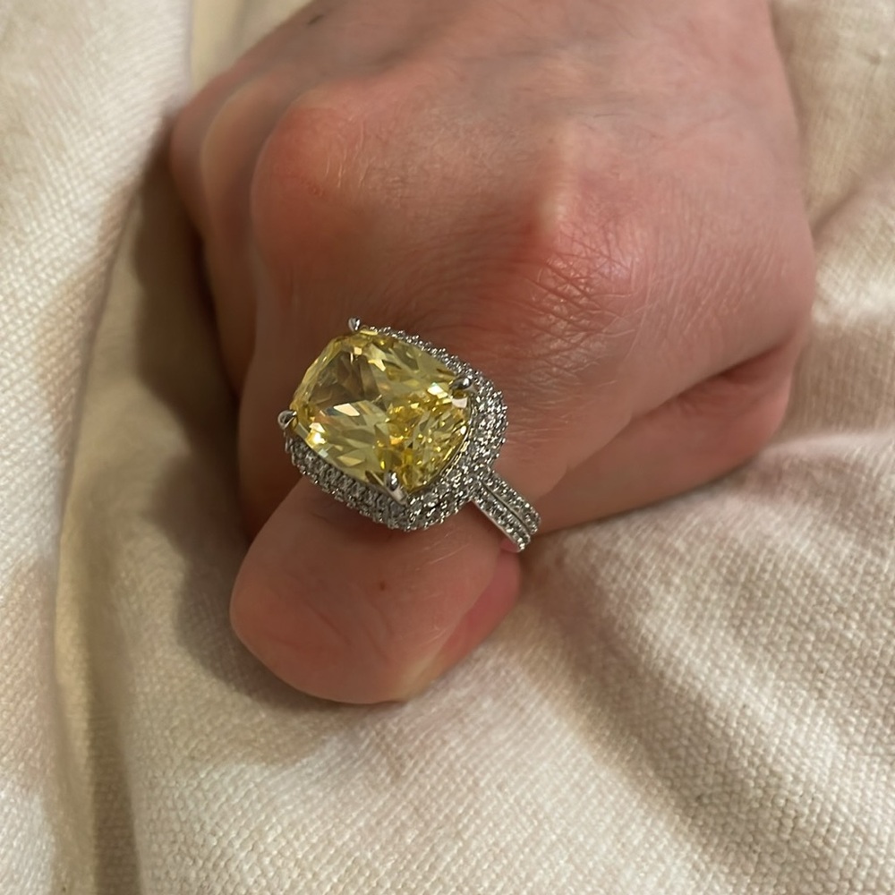 Italo Yellow Sapphire Gem 925 Sterling Silver Ring - Picture 6 of 7